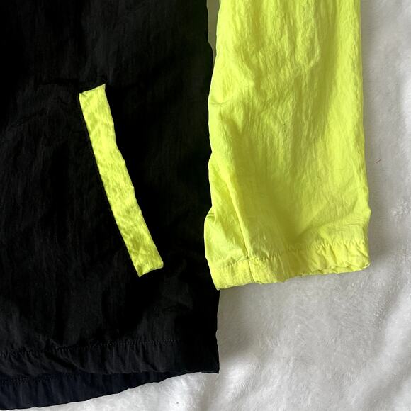 Vtg 80s 90s B-Club Baseball Jacket S/M Black Neon Yellow Coat Snap Baseball - Picture 7 of 12